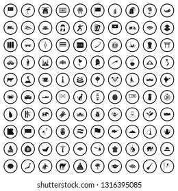100 Asia icons set in simple style for any design vector illustration