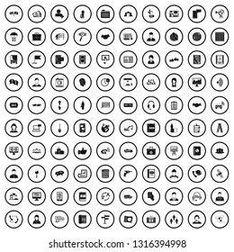 100 assistant icons set in simple style for any design vector illustration