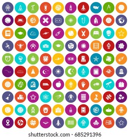 100 astronomy icons set color