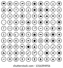100 astronomy icons set in simple style for any design vector illustration