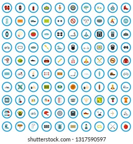 100 athlete icons set in flat style for any design vector illustration