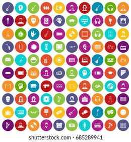 100 audience icons set color