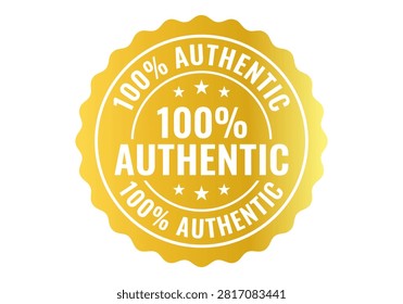 100% authentic gold seal vector illustration.