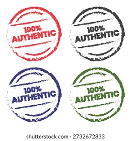 100% Auténtica Grunge Sello Vector Colección Multi Color Antiguas Insignias de Goma