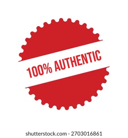 Sello de goma 100% Auténtica. Ilustración vectorial de sello Grunge 100% Auténtica - Vector