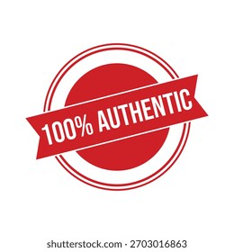Sello de goma 100% Auténtica. Ilustración vectorial de sello Grunge 100% Auténtica - Vector