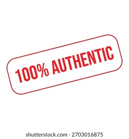Sello de goma 100% Auténtica. Ilustración vectorial de sello Grunge 100% Auténtica - Vector