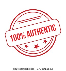 Sello de goma 100% Auténtica. Ilustración vectorial de sello Grunge 100% Auténtica - Vector