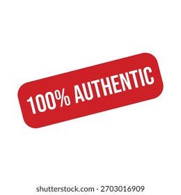 Sello de goma 100% Auténtica. Ilustración vectorial de sello Grunge 100% Auténtica - Vector