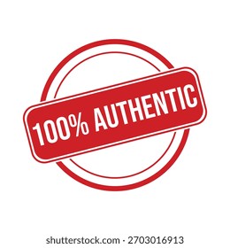 100% authentische Gummi-Stempel. 100% authentische Grunge Stempel Siegel Vektorgrafik - Vektorgrafik