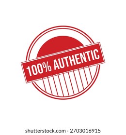 Sello de goma 100% Auténtica. Ilustración vectorial de sello Grunge 100% Auténtica - Vector