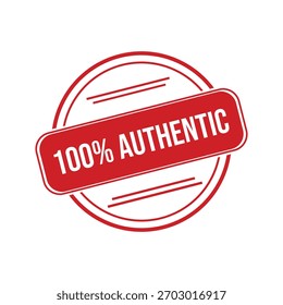 Carimbo 100% Autêntico. Ilustração 100% Autêntica do Vetor do Selo do Selo do Grunge - Vetor