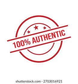 100% Authentic Rubber Stamp. 100% Authentic Grunge Stamp Seal Vector Illustration – Vector