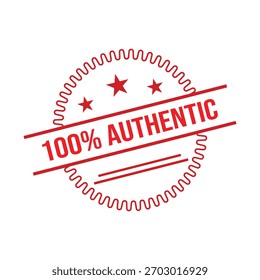 100% authentische Gummi-Stempel. 100% authentische Grunge Stempel Siegel Vektorgrafik - Vektorgrafik
