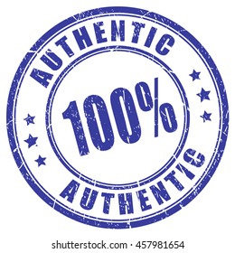 100 authentic rubber stamp vector illustration isolated on white background