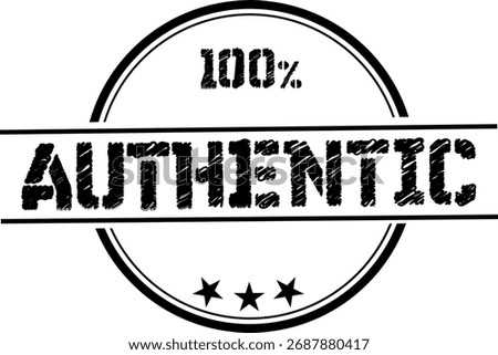 100% Authentic Stamp Design. Vintage Badge for Branding and Labels