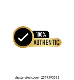 100% Authentic Tag Vector Design Template