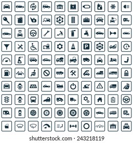 100 auto icons big universal set 