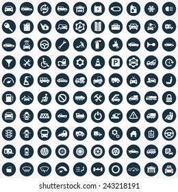 100 auto icons big universal set 