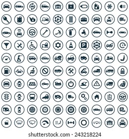 100 auto icons big universal set 