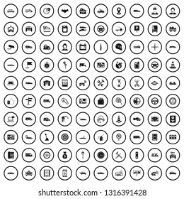 100 auto icons set in simple style for any design vector illustration