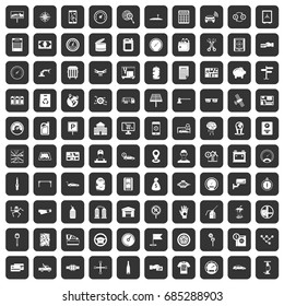 100 auto repair icons set black