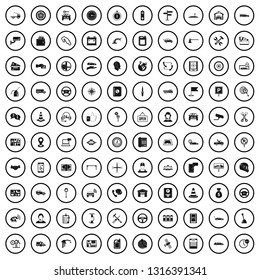 100 auto service icons set in simple style for any design vector illustration