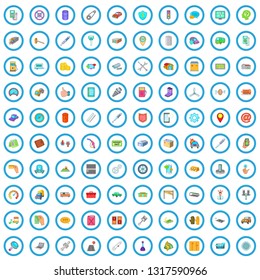 100 auto service icons set in cartoon style for any design vector illustration
