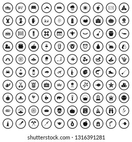100 autumn holidays icons set in simple style for any design vector illustration