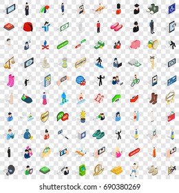 100 avatar icons set in isometric 3d style for any design vector illustration