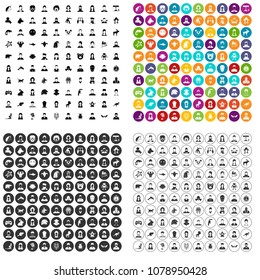 100 avatar icons set vector in 4 variant for any web design isolated on white