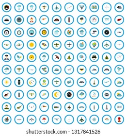 100 aviation icons set in flat style for any design vector illustration