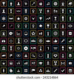 100 award icons big universal set 