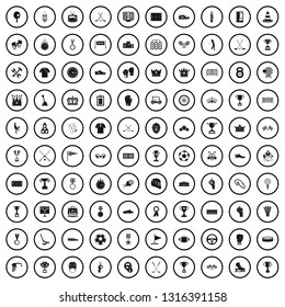 100 awards icons set in simple style for any design vector illustration