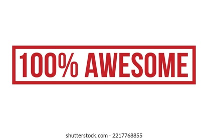 100% Awesome Rubber Stamp Seal Vector