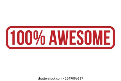 100% Awesome Rubber Stamp Seal Vector