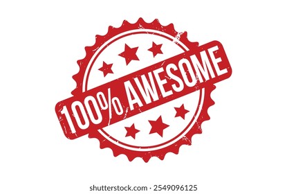 100% Awesome Rubber Stamp Seal Vector