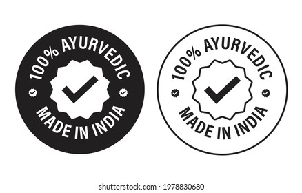 100 Ayurveda Product, 100 Natural Vector Stamp with Drop and Tick Mark  Stock Vector - Illustration of mark, stamp: 219431067