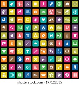 100 baby, kids icons