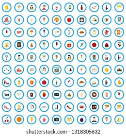 100 bachelorette icons set in flat style for any design vector illustration