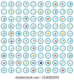 100 bakeshop icons set in isometric 3d style for any design vector illustration