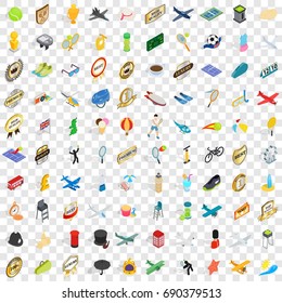 100 ball icons set in isometric 3d style for any design vector illustration