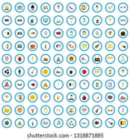 100 banquet firm icons set in flat style for any design vector illustration