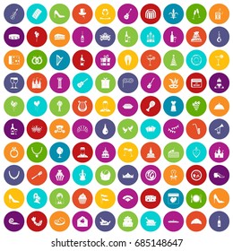 100 banquet icons set color
