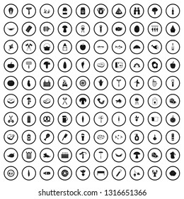 100 barbecue icons set in simple style for any design vector illustration