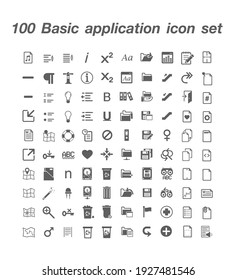 100 vector conjunto de iconos de aplicación básica