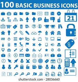 100 basic business icons - vector set