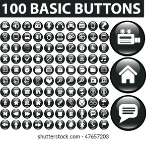 100 botões básicos. vetor