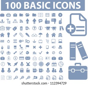 100 Basic Icons Set, Vector