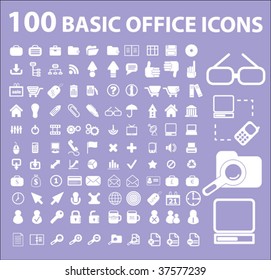 100 basic office icons. vector